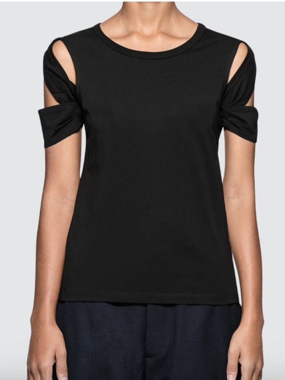 Helmet Lang Cold Shoulder Top In Black Size XS Pre-Owned